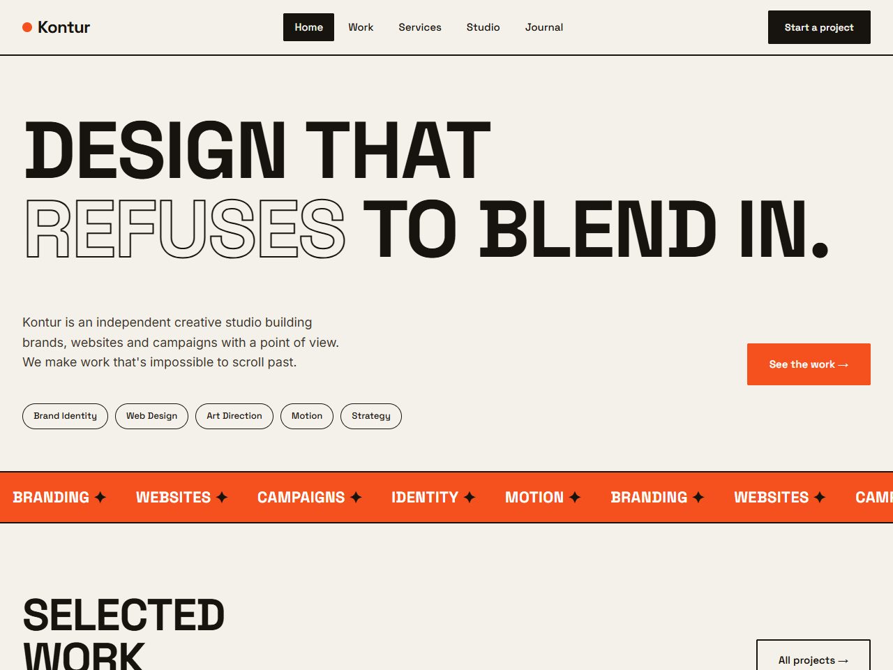 Kontur — Creative Studio & Agency HTML Template