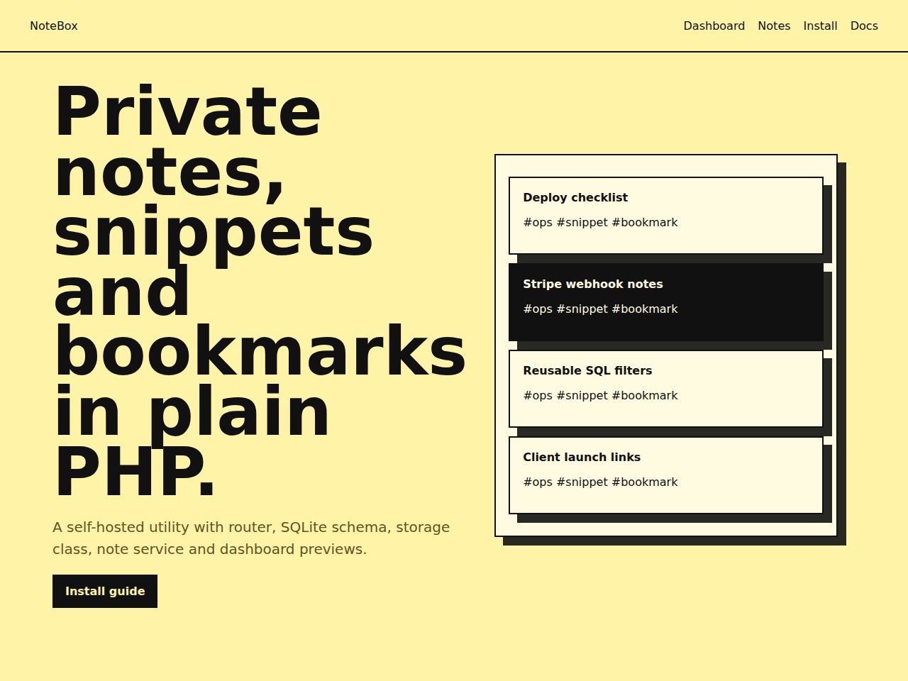 NoteBox — PHP Notes and Snippets Vault